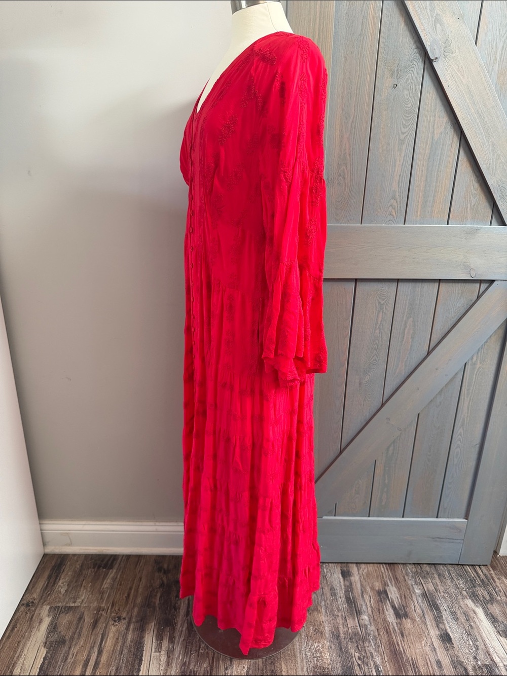 Johnny Was Bonnie Adenium Dress Red Size Large - Picture 7 of 9